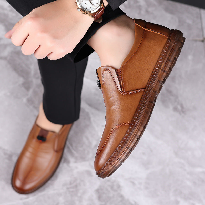 Men's Trendy Tendon Soft Sole Non-slip Versatile Casual Leather Shoes