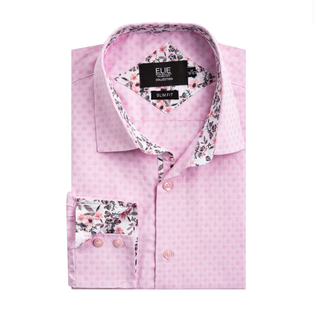 Men's Fashionable Jacquard Long Sleeve Patchwork Stand Collar Shirt