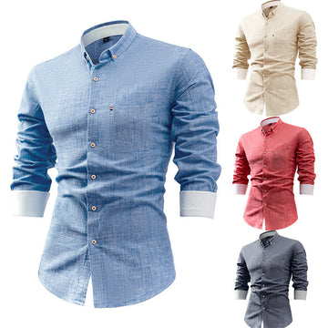 Men's Cotton and Linen Breathable Casual Shirt