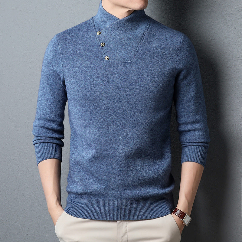 Men's High Collar Thickened High-end Casual Warm Wool Sweater