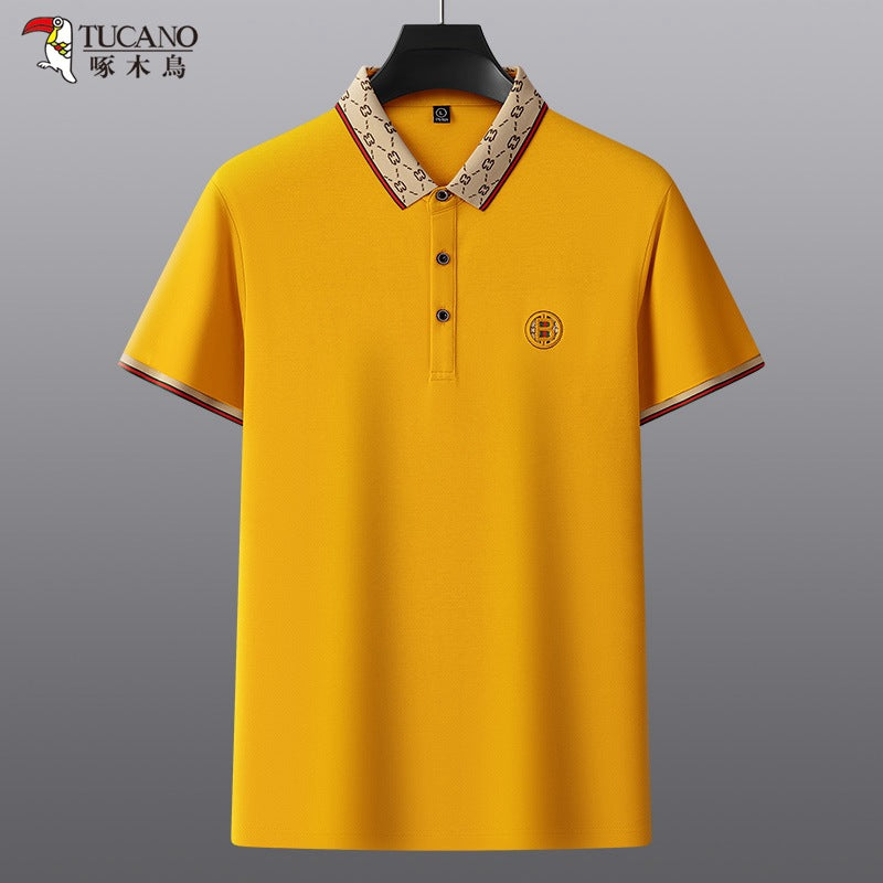 Embroidered Breathable Business Casual Solid Color Polo Shirt