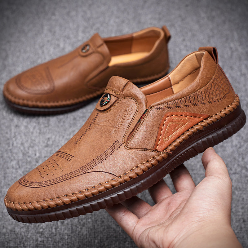 Men's casual breathable non-slip leather shoes