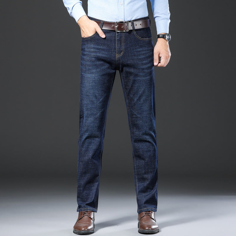 Men's Simple No-iron Cotton Casual Straight Jeans