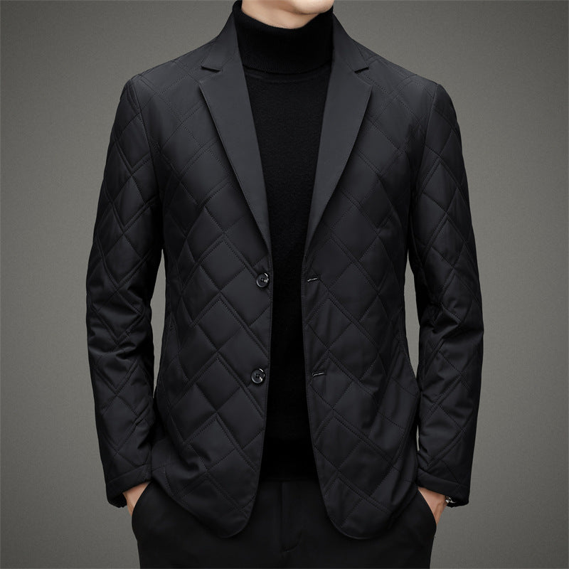 Men's Silk Suit Casual Quilted Jacket