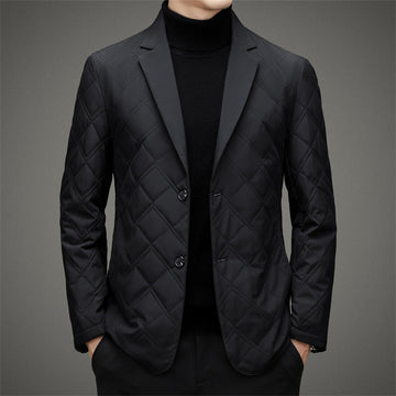 Men's Silk Suit Casual Quilted Jacket