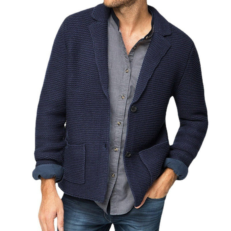 Men's Lapel Knitted Jacket