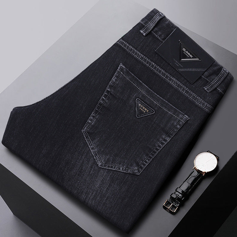 2024 Men's Wear-Resistant Elastic All-match Business Straight Jeans