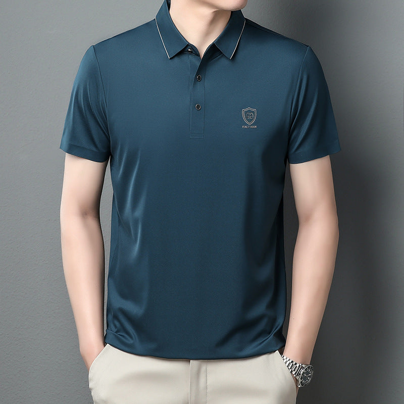 Solid Color Casual Short-sleeved Polo Shirt