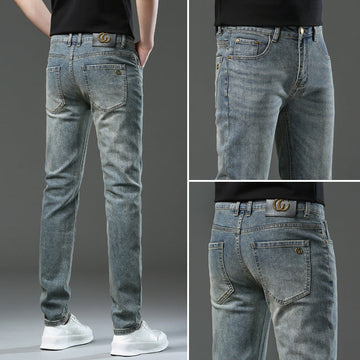 High-end retro stretch jeans