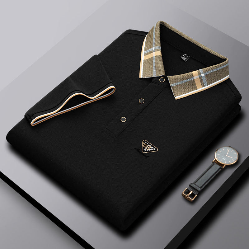 New short-sleeved silk lapel POLO