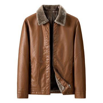 Men's Fleece Leather Jacket