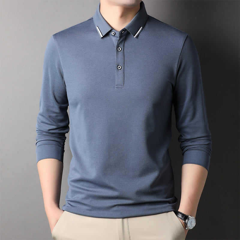 Men's High Quality Solid Color Loose Casual POLO Shirt