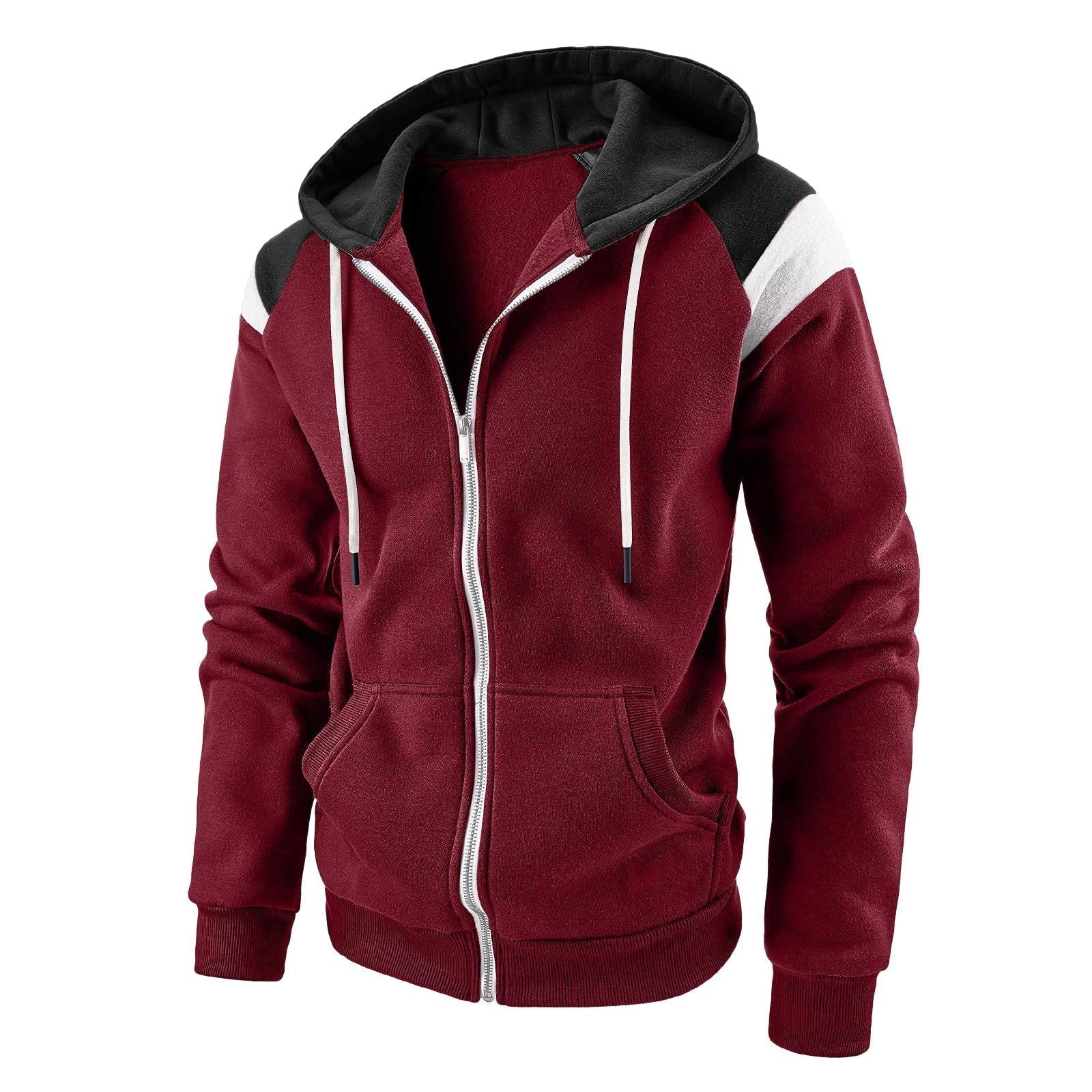 Men's Color Block Color Contrast Fashion Casual Hooded Jacket