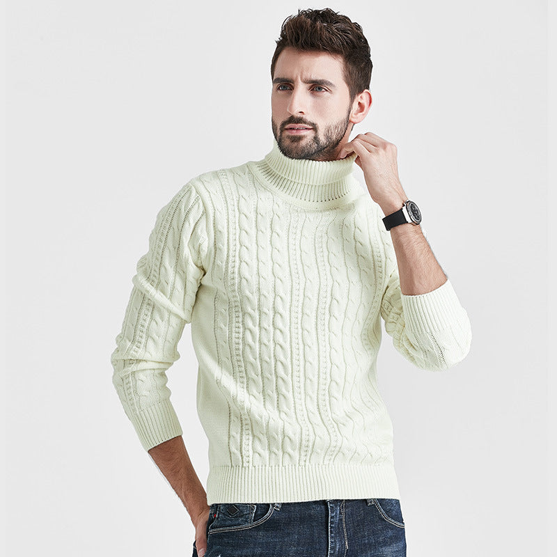 Versatile turtleneck fashionable men's pullover sweater