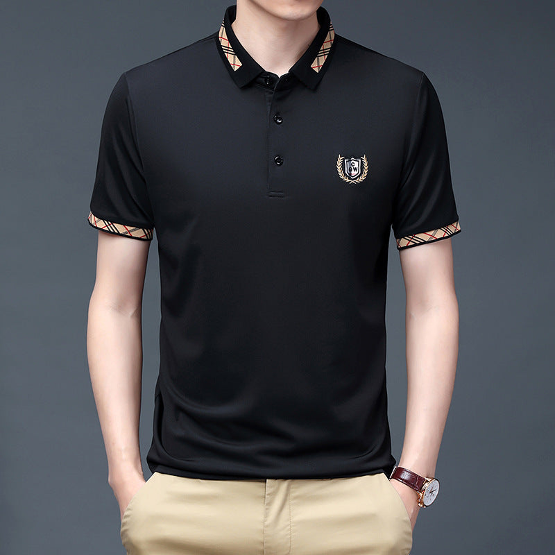 Men's ice silk casual polo shirt