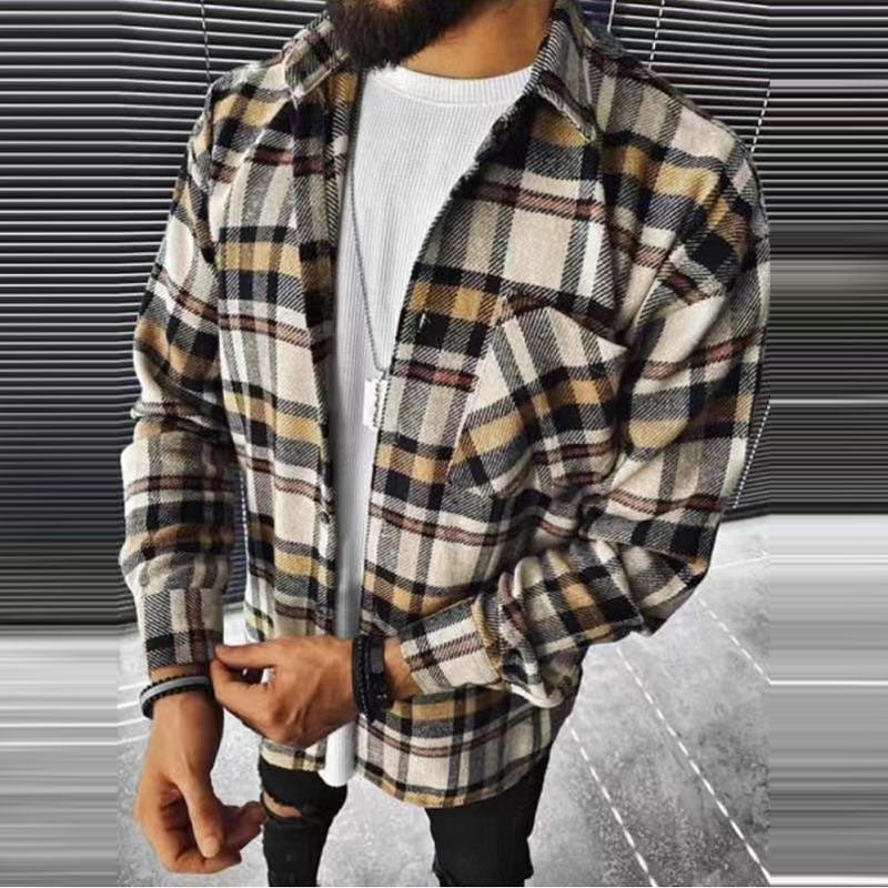 2022 New Printed Plaid Shirt Coat