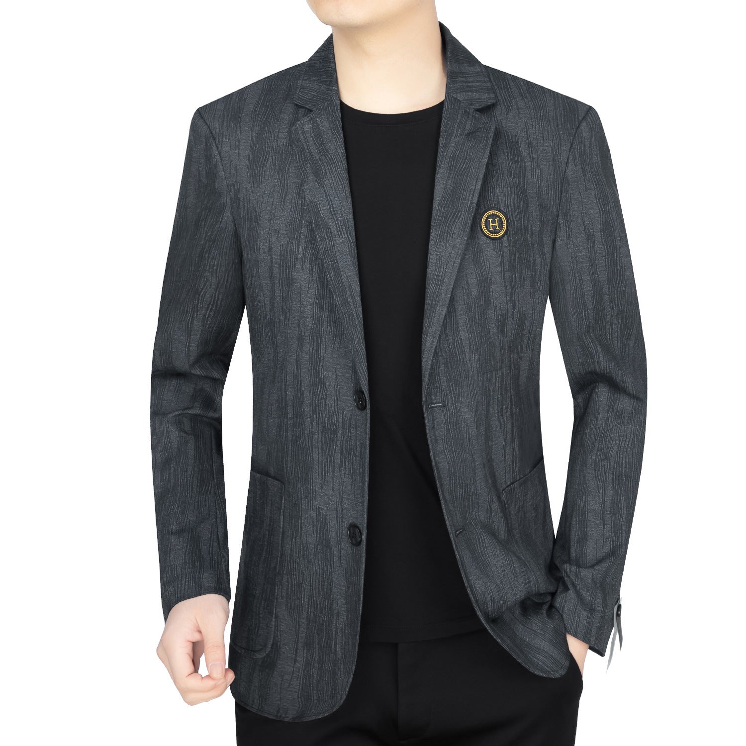 Men's Business Casual Striped Plaid Fashion Blazer