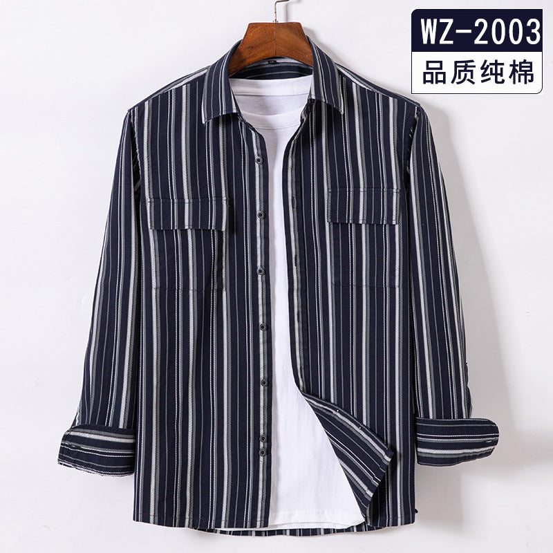 Men's New Striped Cotton Casual Shirt