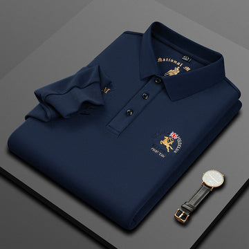 Men's Lapel Business Fashion Embroidered Polo Shirt