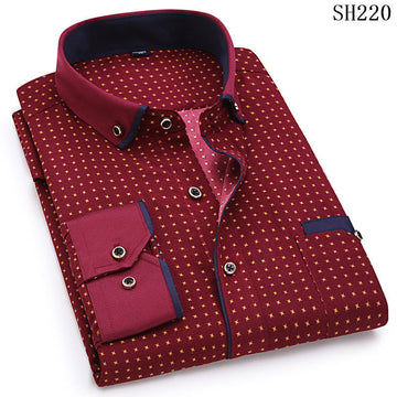 Men's Long-sleeved Contrasting Casual Fashion Shirt