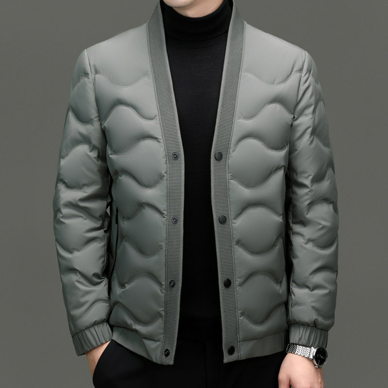 2024 Winter Warm Business V-neck Casual Down Jacket