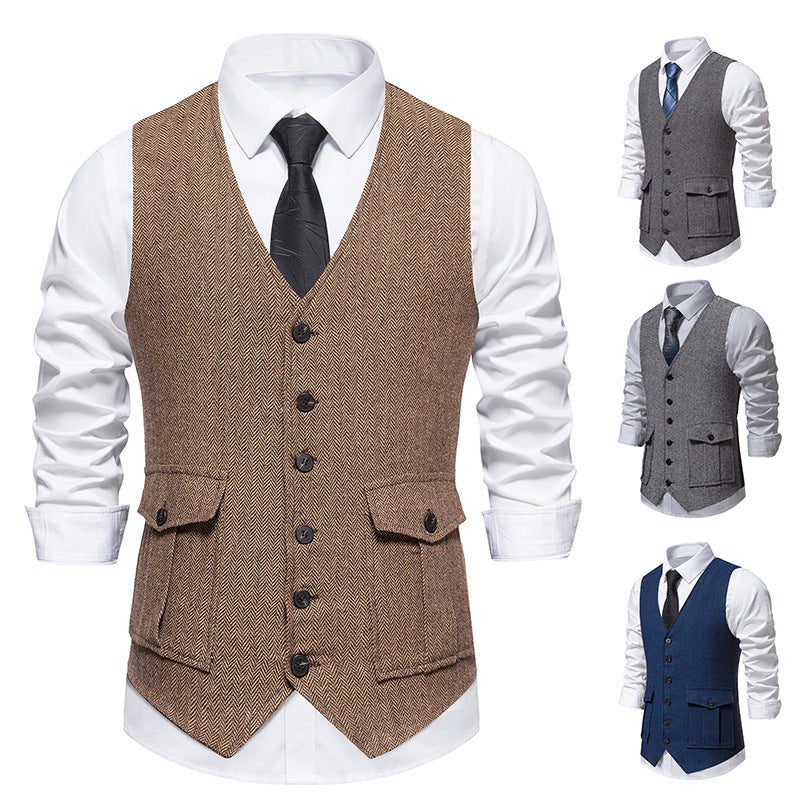 Men's Vintage Single Breasted Suit Vest