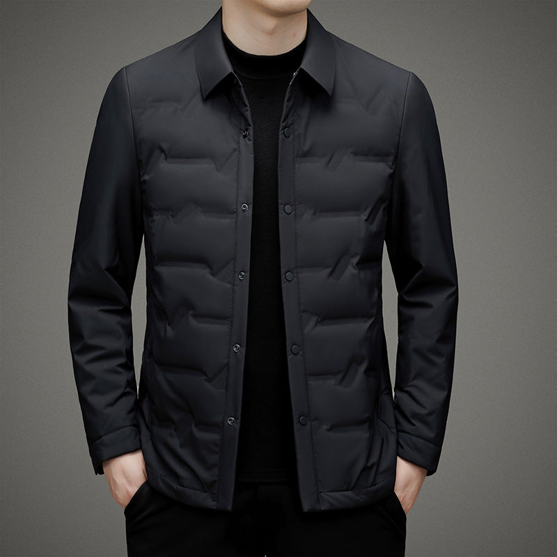 Lightweight casual lapel white duck down jacket