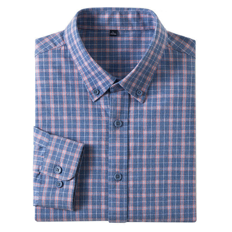 Men's High-end Business Casual Cotton Plaid Shirt