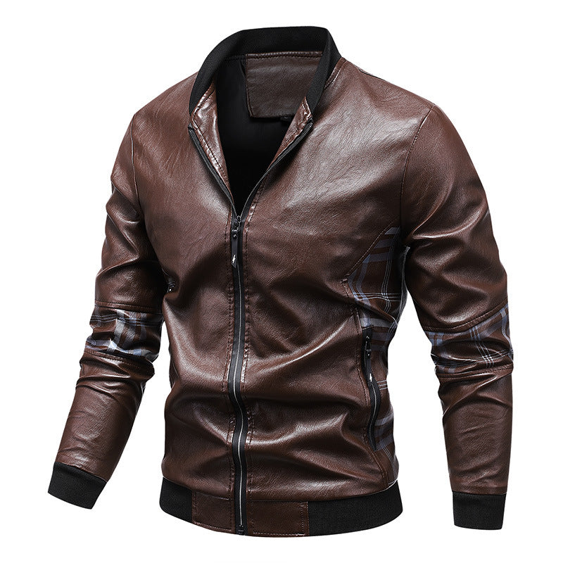 New Men's High Quality Stand Collar Leather Jackets