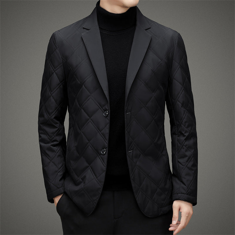 Men's Silk Suit Casual Quilted Jacket