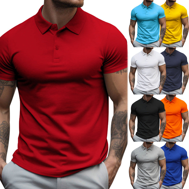 2024 Summer New Men's Lapel Loose Short-sleeved Polo Shirt