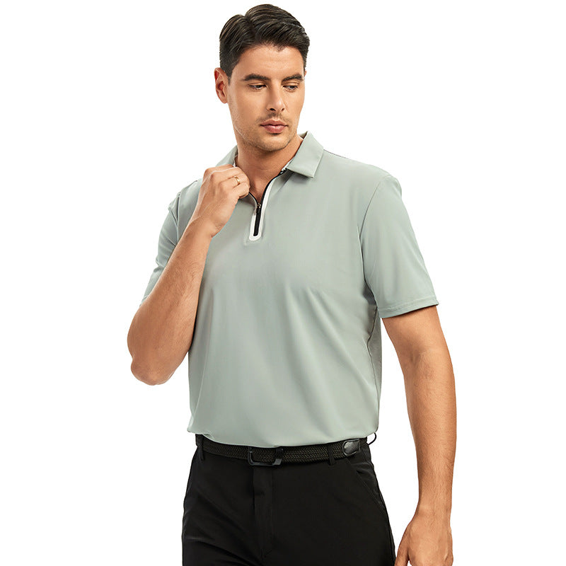 Men's Zipper Sports Polo