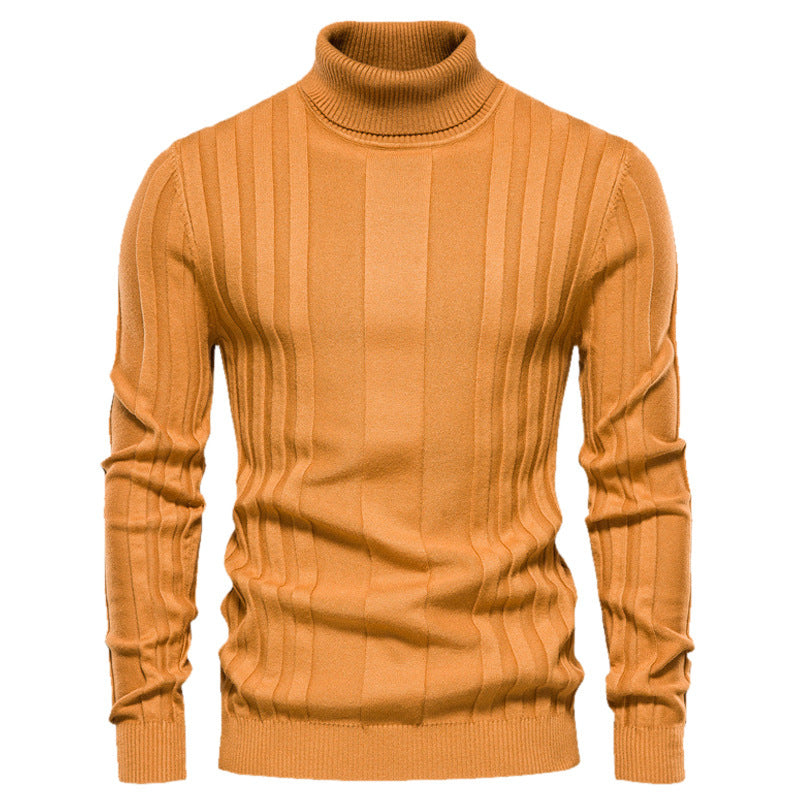 Men's New High Collar Solid Color Bottoming Sweater