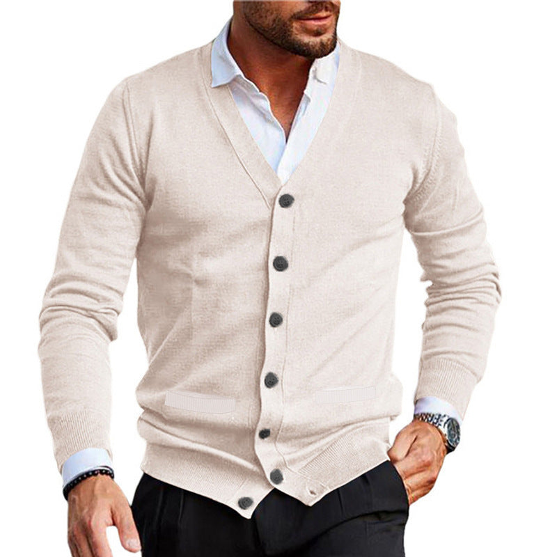 Men's New V-neck Business Casual Cardigan