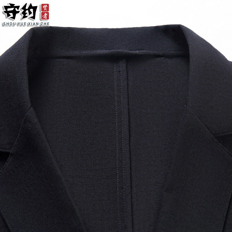 Men's Loose Multi-pocket Linen Casual Blazer