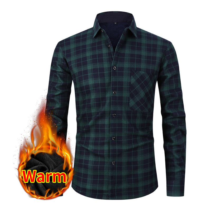 Men's Large Size Casual Warm Shirt