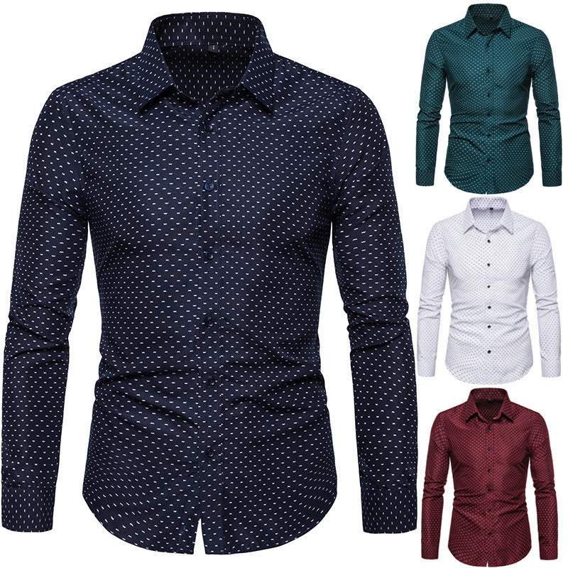 Men's Slim Floral Fashion Business Casual Shirt