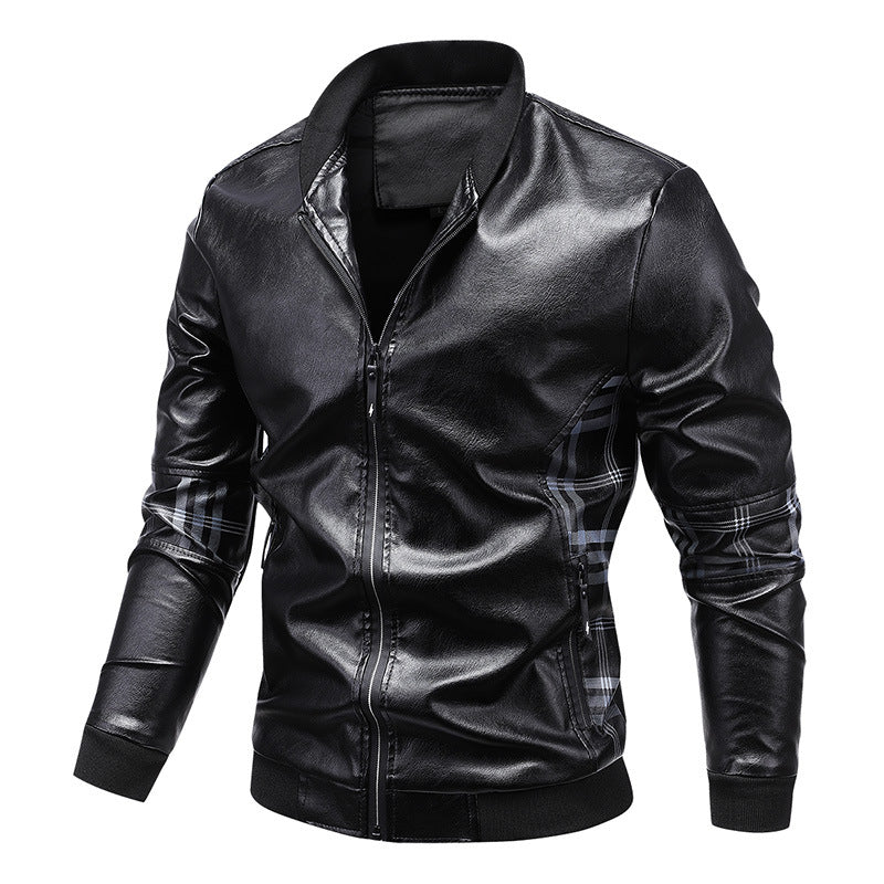 New Men's High Quality Stand Collar Leather Jackets