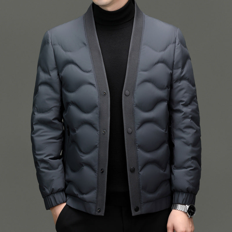 2024 Winter Warm Business V-neck Casual Down Jacket