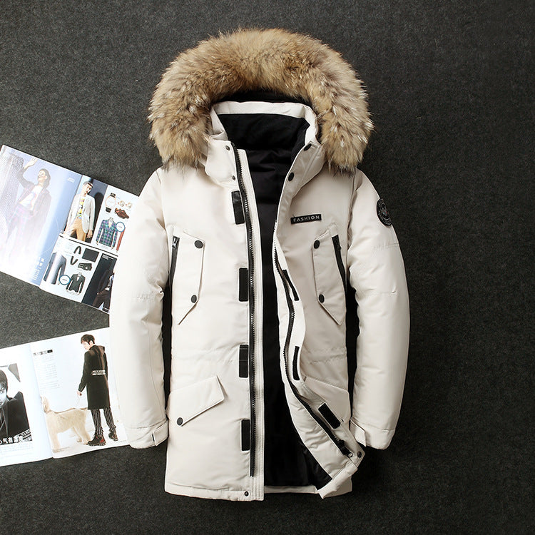 Men's Winter White Duck Down Thickened Down Jacket