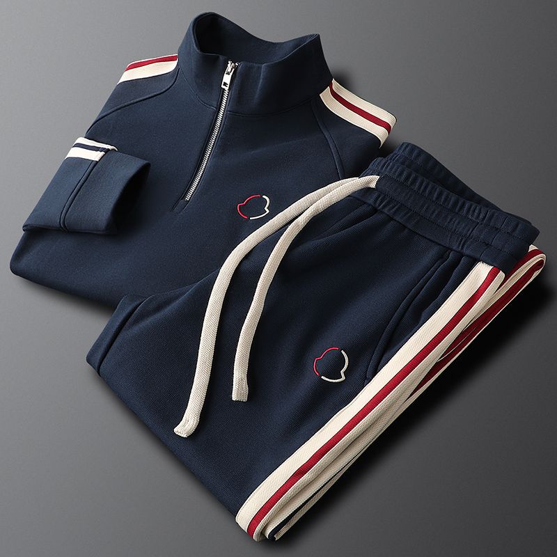 New Fashion Striped Casual Sports Sweater Suit