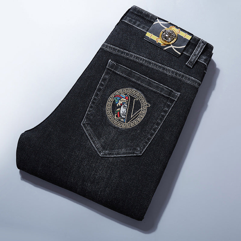 Men's Slim Straight High-end Casual Jeans