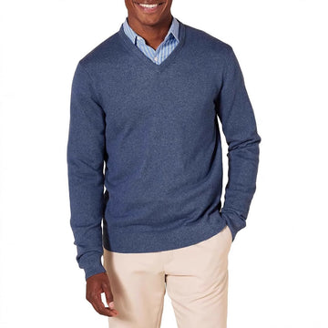 Men's Solid Color V-neck Sweater