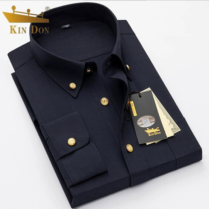 High-end business casual solid color no-iron anti-wrinkle shirt