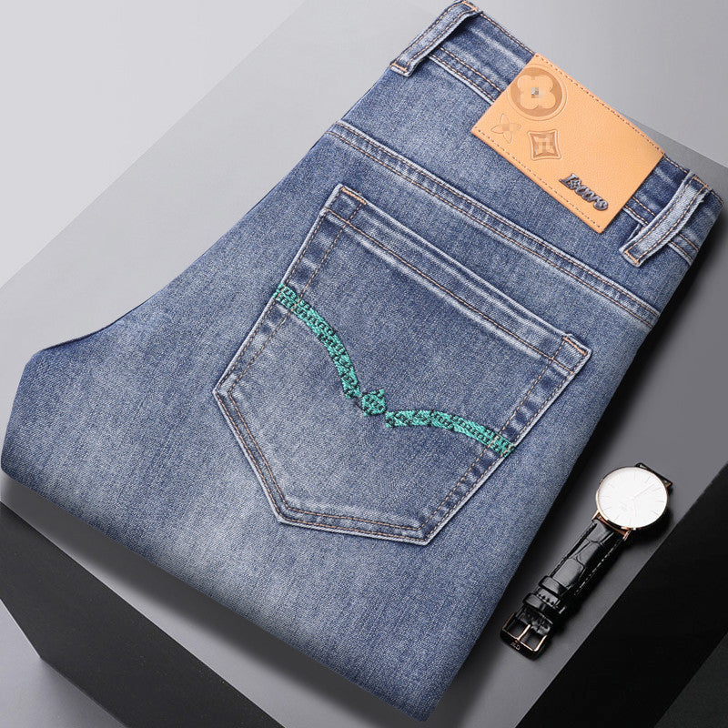 Men's High-end Quality Embroidered Stretch Jeans