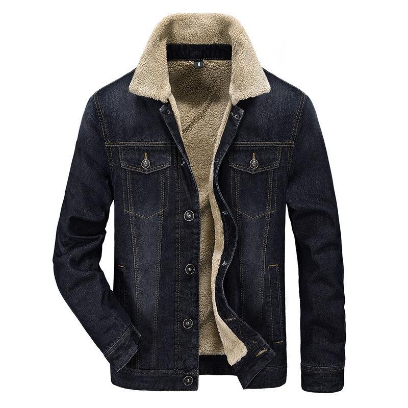 Men's Winter Plus Fleece Warm Fashion Denim Jacket