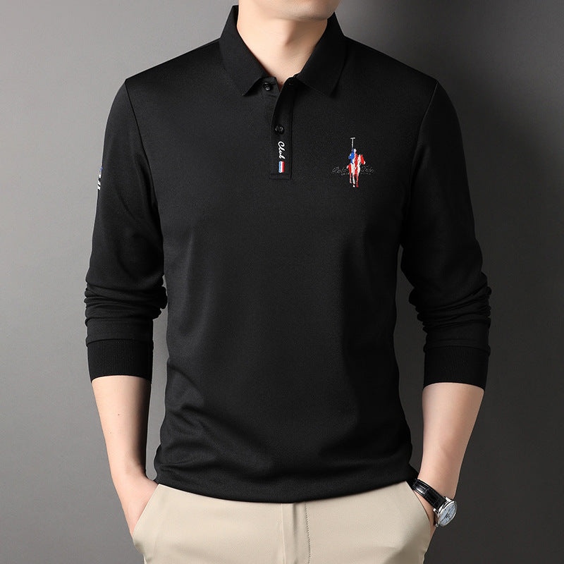 Men's New Solid Color Printed Simple Polo Shirt