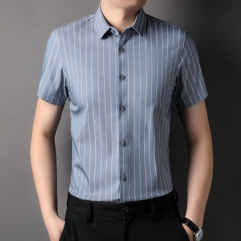 Business casual non-iron ice silk shirt