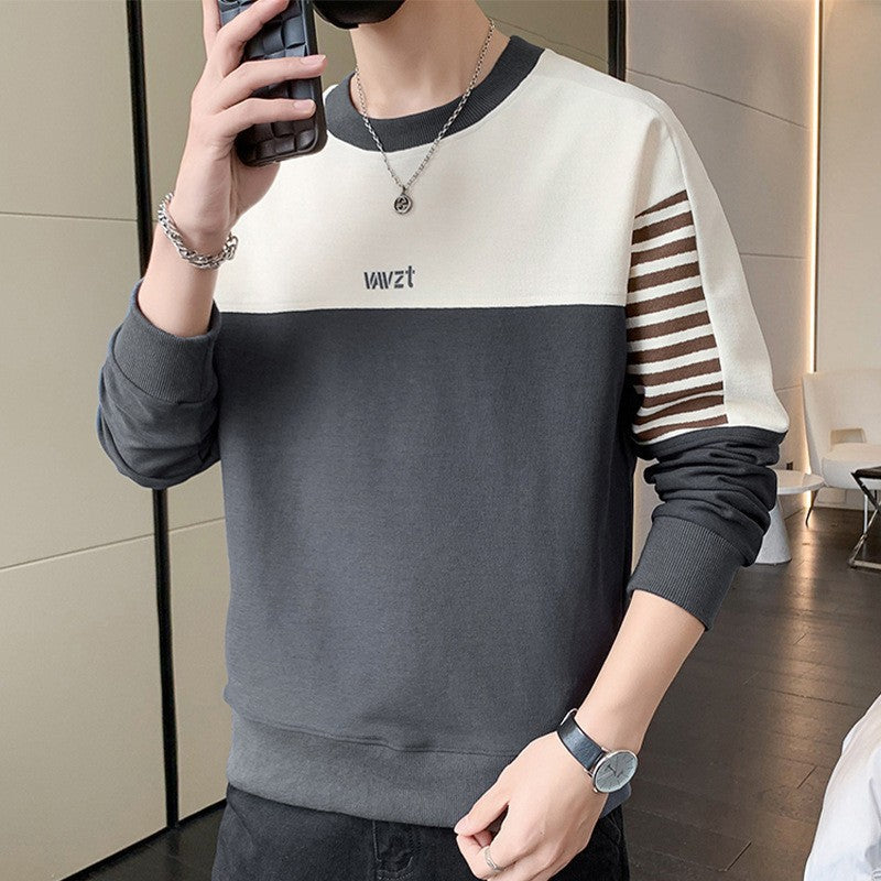 Men's Color Contrast Panel Loose Sweater