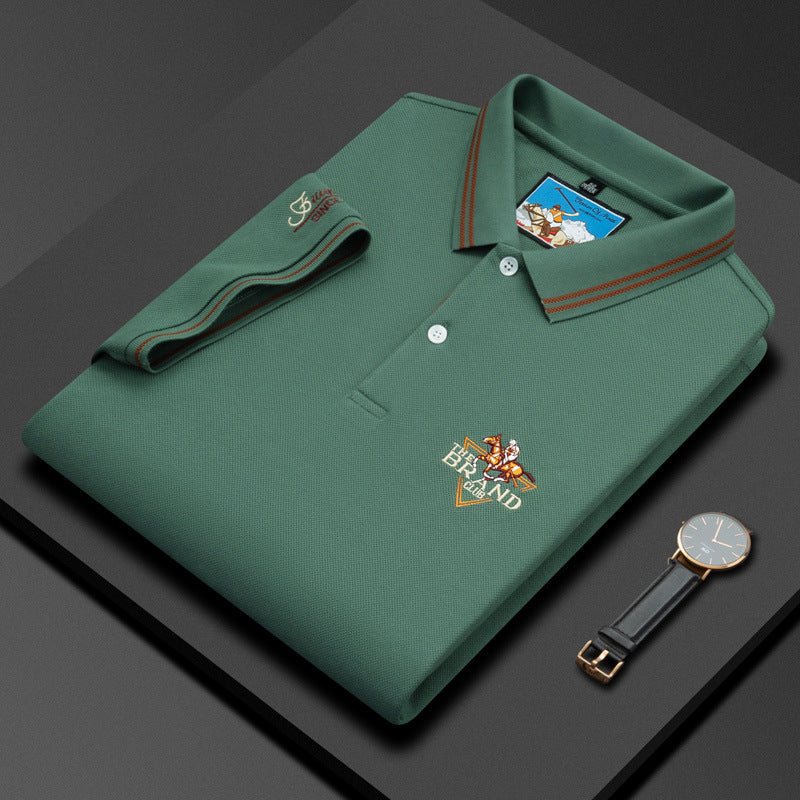 Men's New Business Casual Embroidered Lapel Polo Shirt